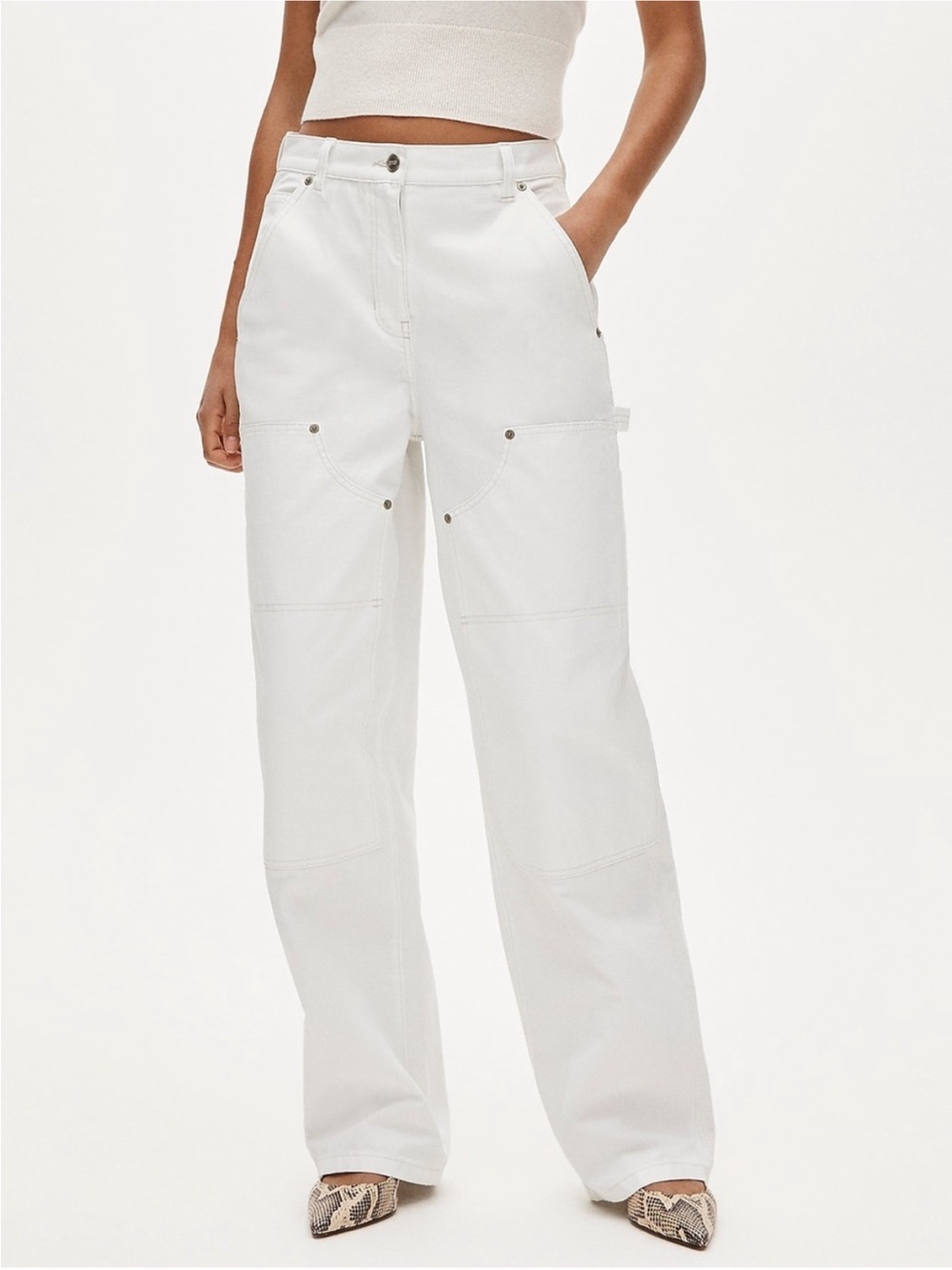 J. Crew White Wide-Leg Flare Jeans